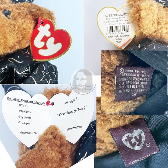 TY Attic Treasures Collection Merwyn Plush Bear Magician with Tag Y2K HTF - Picture 7 of 7